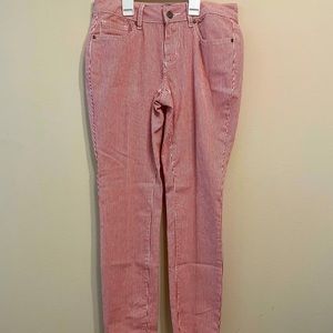 Red Stripped Earl Jean Skinny Ankle